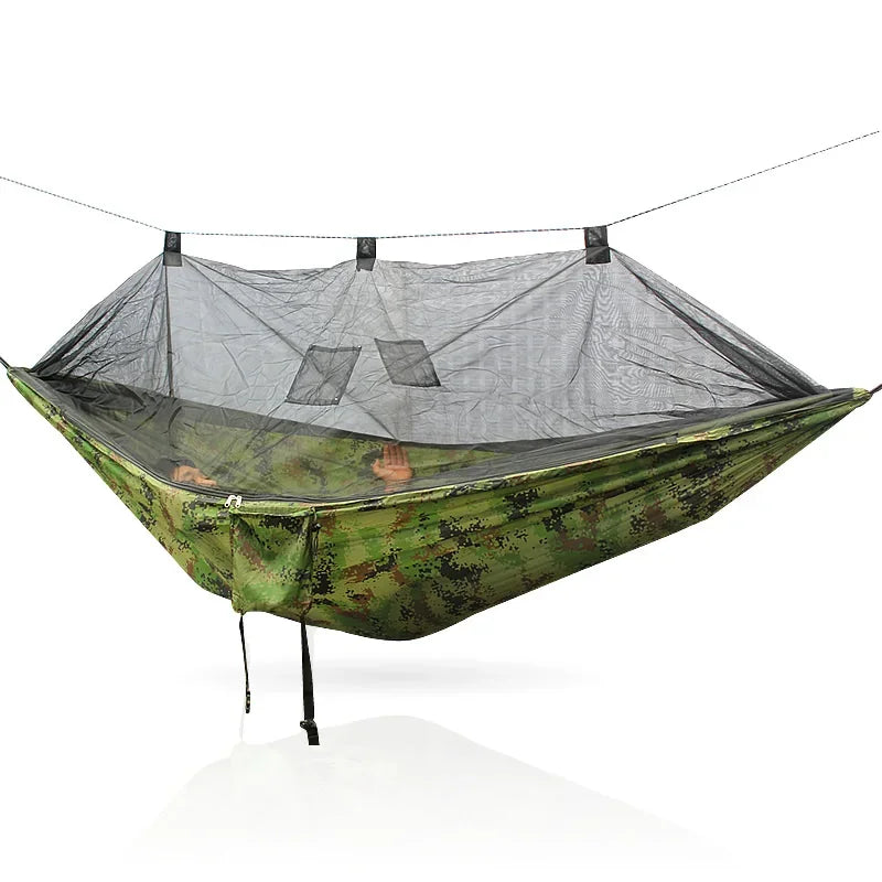 Hamac de Camping avec Moustiquaire et Bâche, Nylon 210T, 260 x 140 cm, vue 9