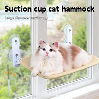 Hamac pour Chat Pliable pour Fenêtre ou Mur Lisse, Maille Grise ou Beige, 45 ou 52 x 30 cm
