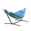 Hamac sur Pied 1 Place, Toile de Coton Rayée, Support 260 cm