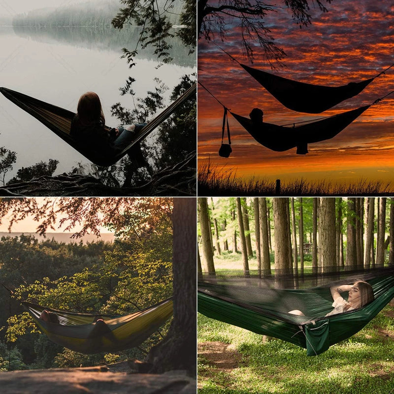 Hamac de Camping 2 en 1 avec Moustiquaire, Nylon 210T, 270 x 140 cm, vue 6