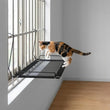 Hamac pour Chat à Crochets pour Radiateur, Canapé ou Fenêtre, Maille Noire, 45 x 30 cm