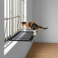Hamac pour Chat à Crochets pour Radiateur, Canapé ou Fenêtre, Maille Noire, 45 x 30 cm