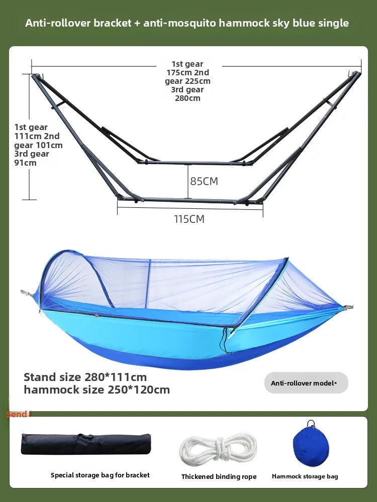 Hamac sur Pied Pliable en Acier, Moustiquaire, Toile ou Fauteuil, 15 Modèles, vue 16