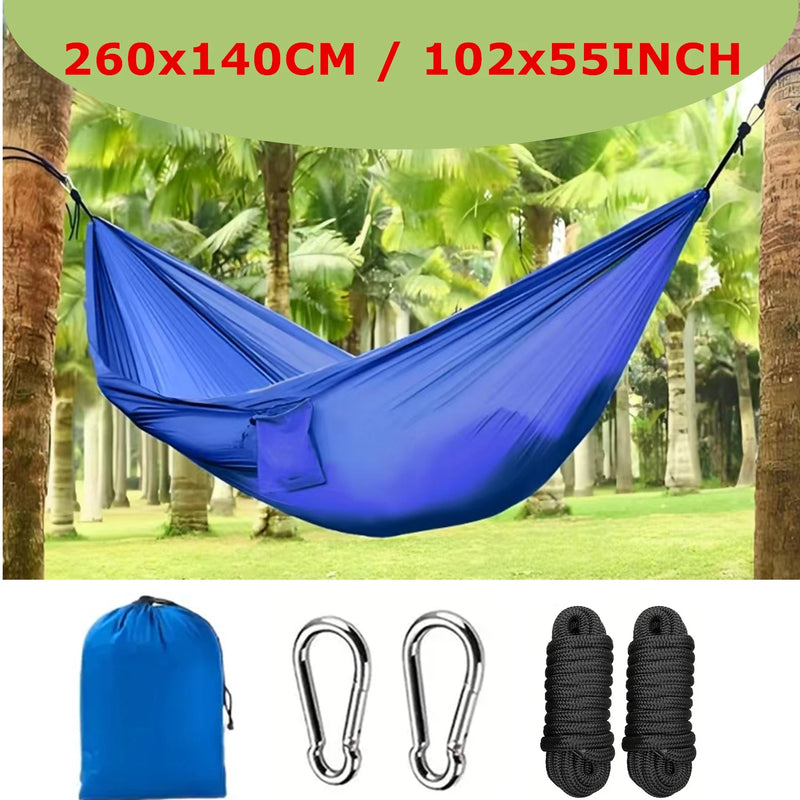 Hamac de Camping Ultraléger en Nylon, 270 x 140 cm, 2 Places avec Mousquetons et Sac, vue 10