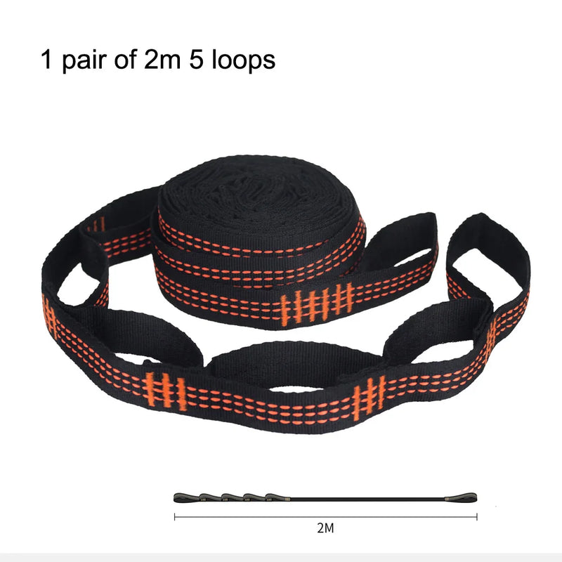 Paire de Sangles de Hamac 2 m à 5 Boucles avec Sac, Polyester, vue 2