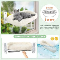 Hamac pour Chat Fenêtre Pliable, Housse Zippée Réversible Peluche et Maille, Blanc ou Gris, vue 4