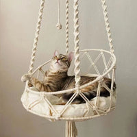 Hamac Chat Suspendu en Macramé de Corde de Coton, 30 ou 40 cm