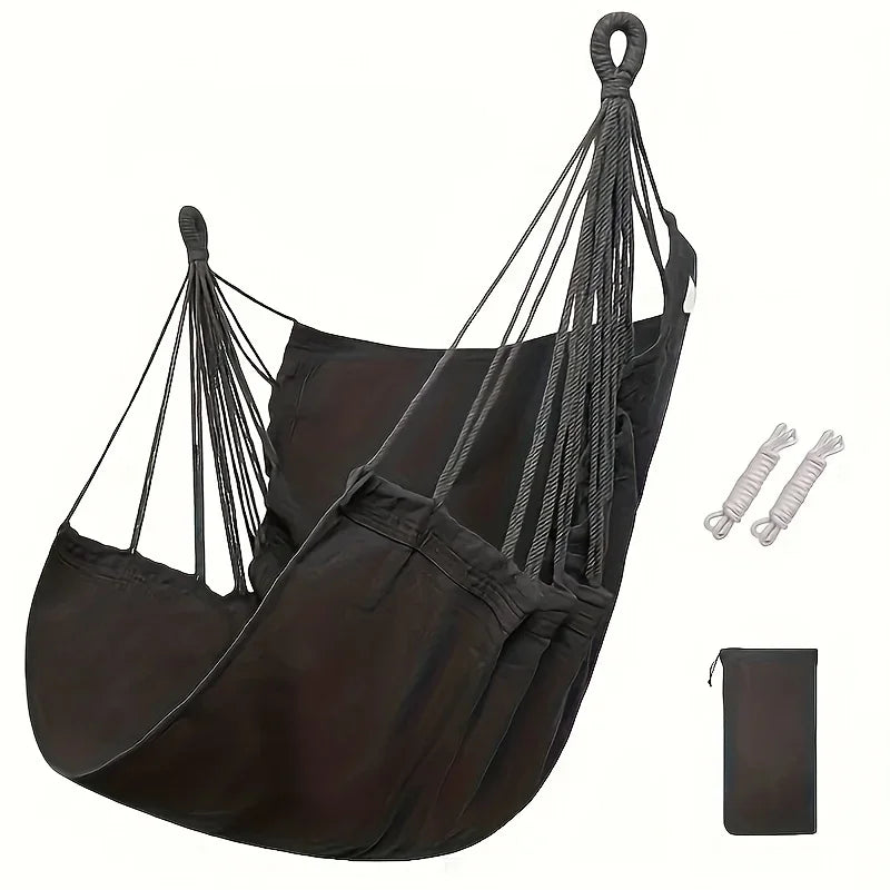 Chaise Hamac Suspendue en Polyester, 100 x 130 cm, Cordes et Sac de Rangement, vue 7