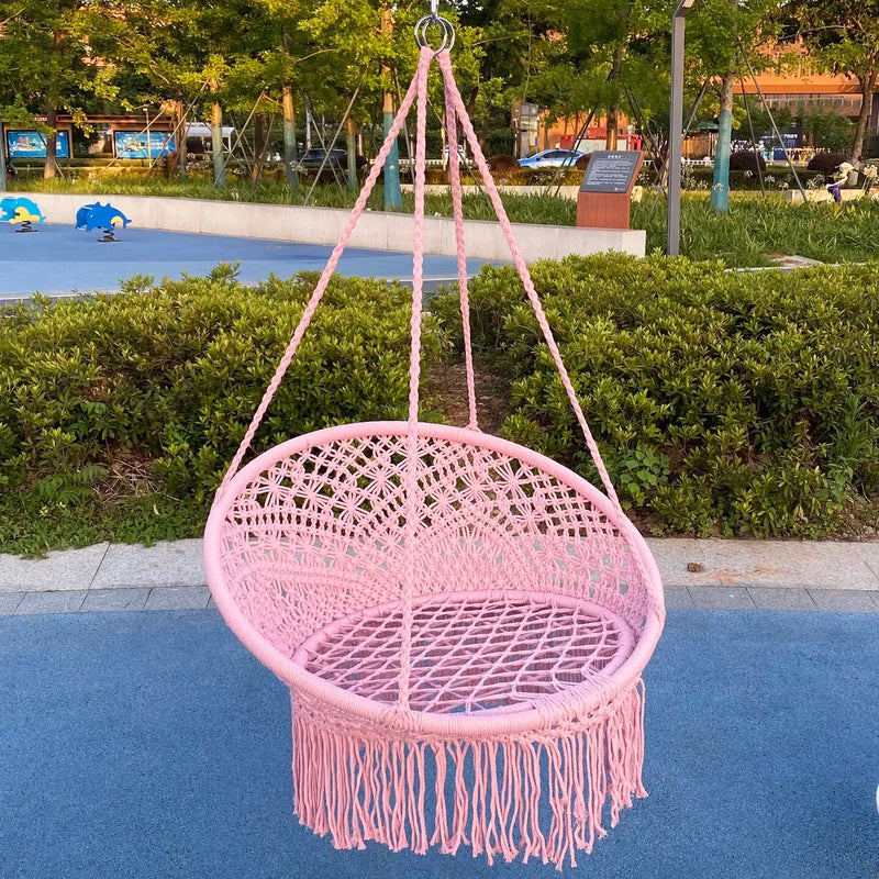 Chaise Hamac Suspendue en Macramé avec Franges, Siège Rond, 8 Coloris, vue 12