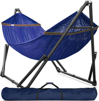 Hamac sur Pied Pliable 2 Places, Barres en Bois et Sac de Transport, vue 7
