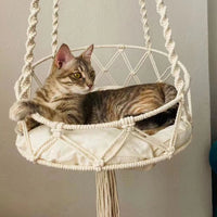 Hamac Chat Suspendu en Macramé de Corde de Coton, 30 ou 40 cm, vue 3
