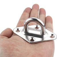 Platine à Anneau Losange en Inox 304 pour Hamac, avec Vis et Chevilles, vue 3