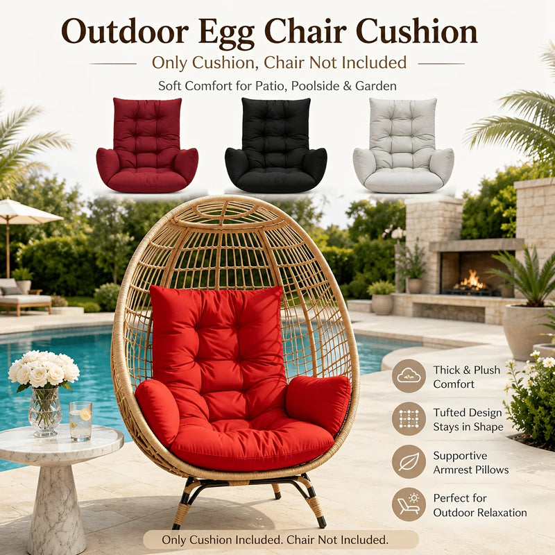 Coussin Fauteuil Œuf Suspendu avec Accoudoirs Rembourrés, 120 x 60 cm, vue 2