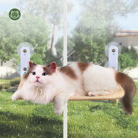 Hamac pour Chat Fenêtre Pliable à Ventouses, Tissu Respirant, Gris ou Beige, 45 x 30 cm, vue 5