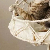 Hamac Chat Suspendu en Macramé de Corde de Coton, 30 ou 40 cm, vue 2