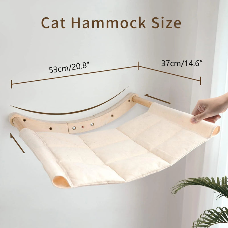 Hamac mural pour chat en pin et coton matelassé, 53 x 37 cm, vue 6