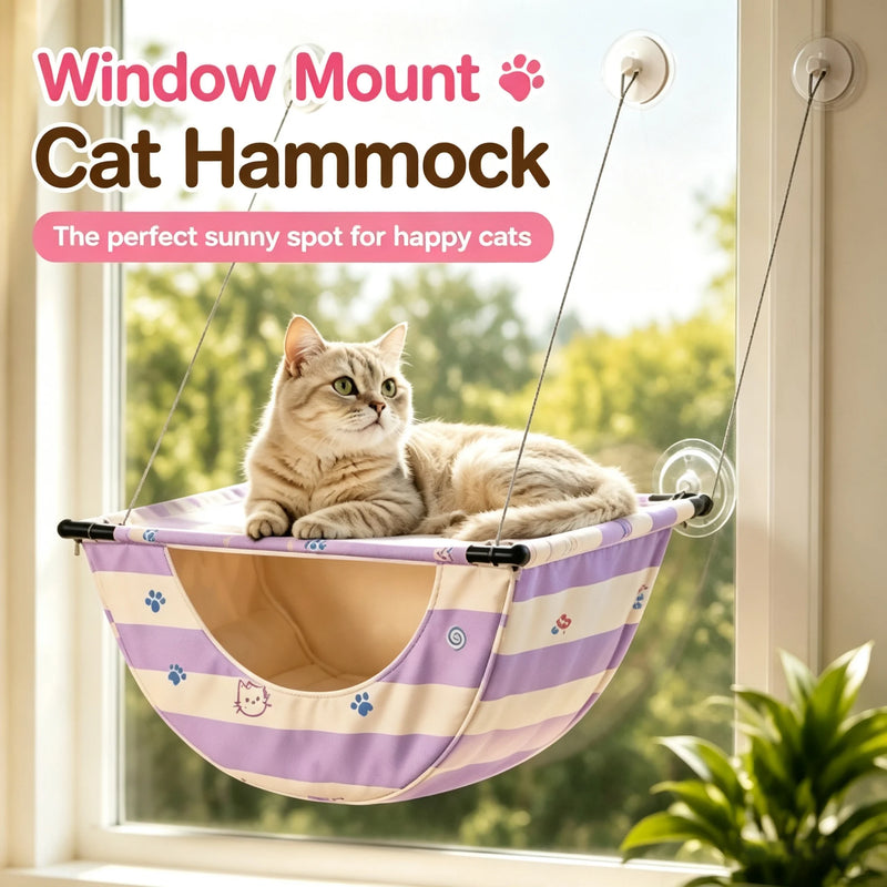 Hamac pour Chat de Fenêtre Suspendu avec Poche de Rangement, Ventouses, 4 Motifs, vue 3