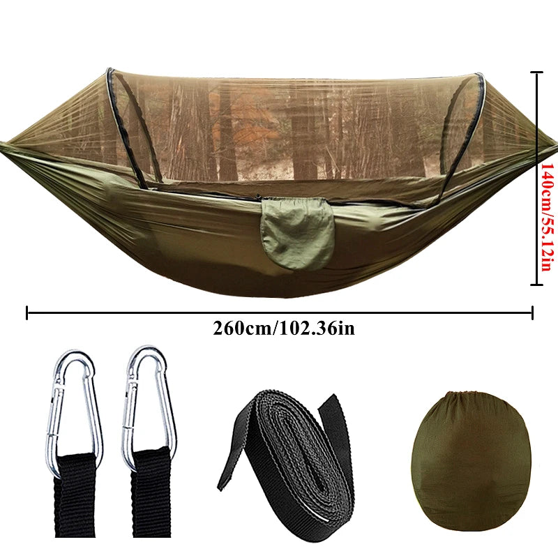Hamac de Camping Double en Nylon, avec ou sans Moustiquaire, 260 x 140 cm, vue 7