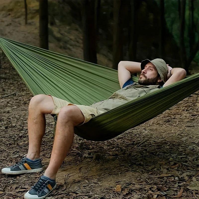 Hamac de Camping en Polyester avec 2 Cordes et Sac de Rangement, 210 x 140 cm, 4 Coloris