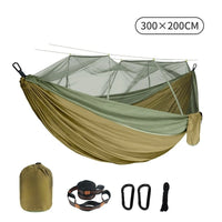 Hamac de Camping Double Moustiquaire, Nylon 300 x 200 cm, Sangles Incluses, vue 8
