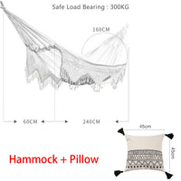 Hamac Double Bohème en Coton avec Franges au Crochet, 360 x 160 cm, Sac de Transport, vue 8