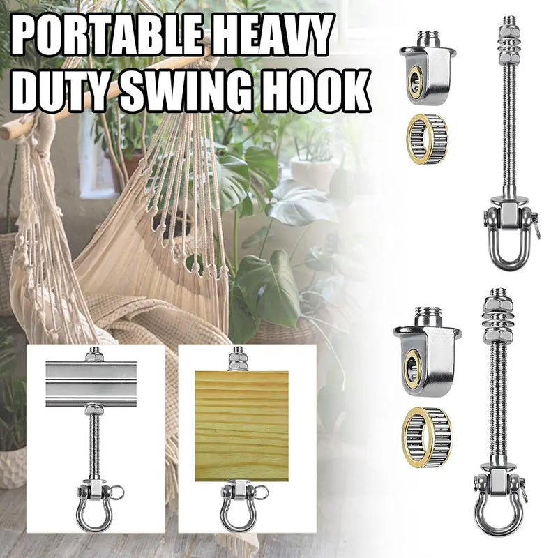 Crochet Pivotant Inox pour Hamac et Fauteuil Suspendu, avec Roulement à Aiguilles, vue 3