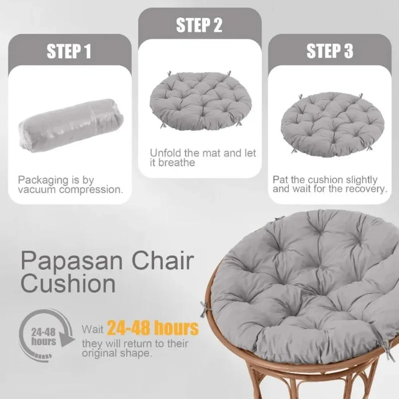 Coussin Rond pour Fauteuil Suspendu ou en Rotin, 40 à 90 cm, vue 5