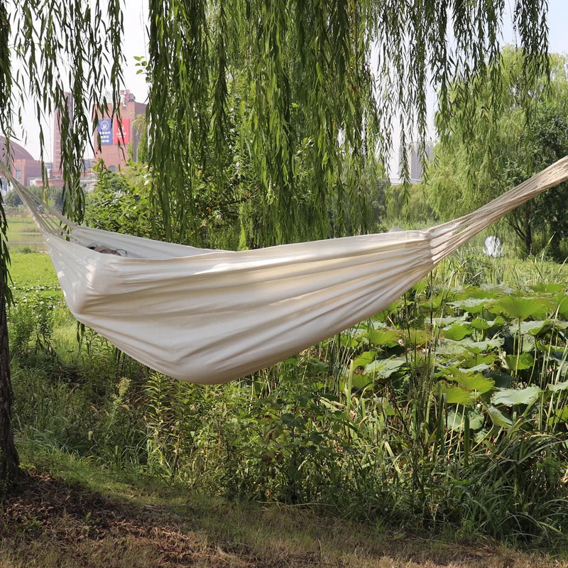 Hamac Double 2 Places en Coton Blanc Cassé, Toile 200 cm, vue 5