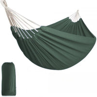 Hamac Double en Canvas Polyester-Coton 300 x 150 cm, Blanc Cassé, Gris ou Vert Foncé