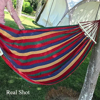 Hamac Rayé à Barre en Toile Coton et Polyester, 1 ou 2 Places, 200 cm, Sac de Rangement, vue 4