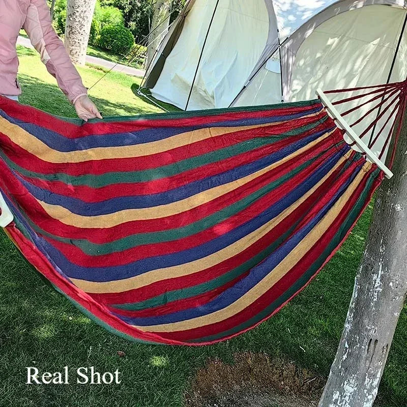 Hamac Rayé à Barre en Toile Coton et Polyester, 1 ou 2 Places, 200 cm, Sac de Rangement, vue 4