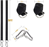 Kit de fixation hamac arbre : 2 sangles et 2 mousquetons à vis, 150 ou 200 cm, vue 2