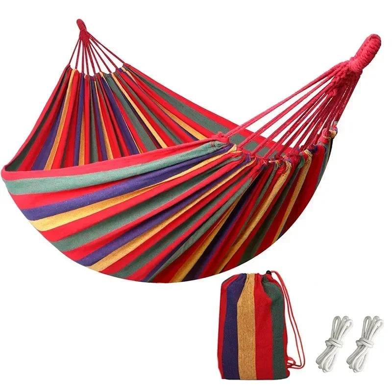 Hamac en Toile de Coton avec Cordes pour Arbres, 1 Place, 190 x 80 cm, vue 3
