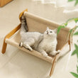 Lit Hamac pour Chat en Bois et Sisal, Griffoir 2 en 1, 2 Tailles