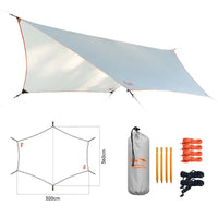 Bâche hexagonale pour hamac 360 x 300 cm, tissu anti-déchirure enduit PU3000, blanc, 915 g, vue 6