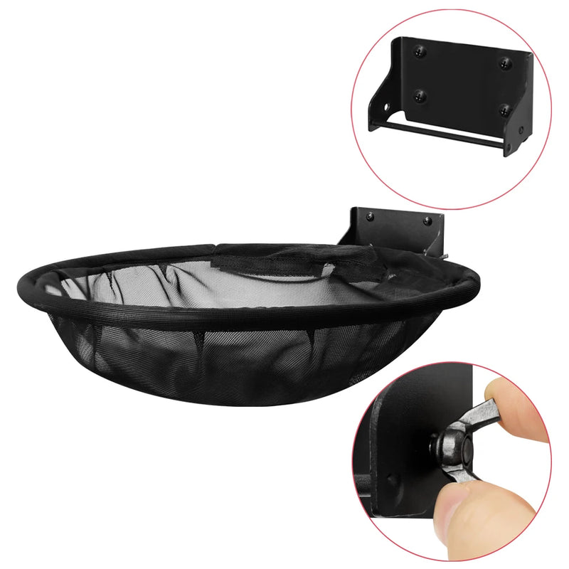 Hamac pour Chat Mural Pliable en Métal et Maille, Coupole de 43,5 cm, Noir ou Blanc, vue 5