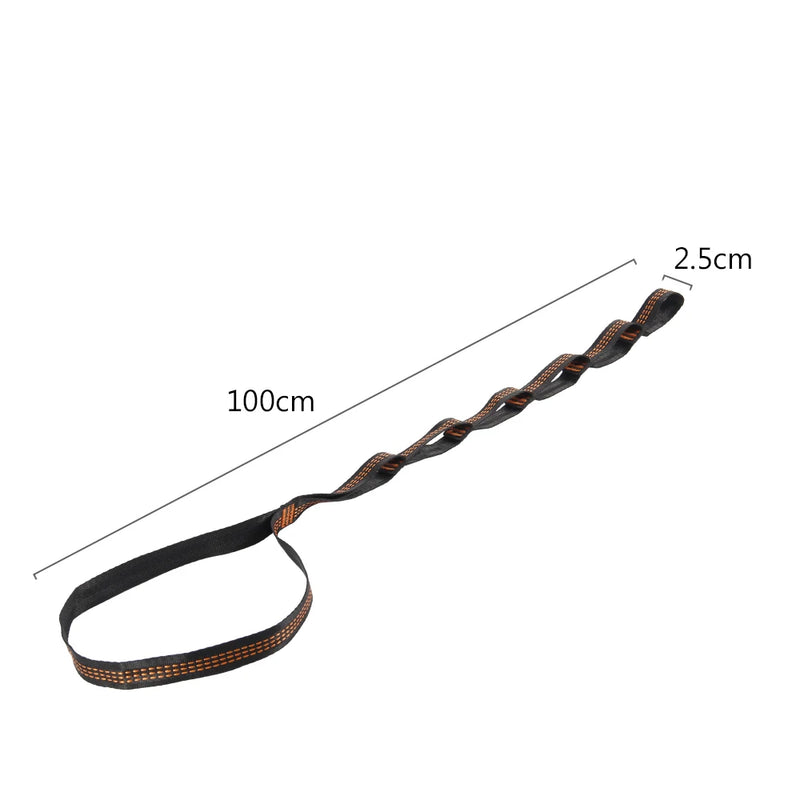 Sangles de Hamac Nylon Noir Orange pour Arbres, Lot de 2 à 6, vue 6