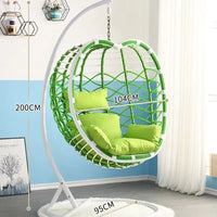 Fauteuil Suspendu Œuf en Résine Tressée avec Pied en Arc, 6 Coloris, vue 4