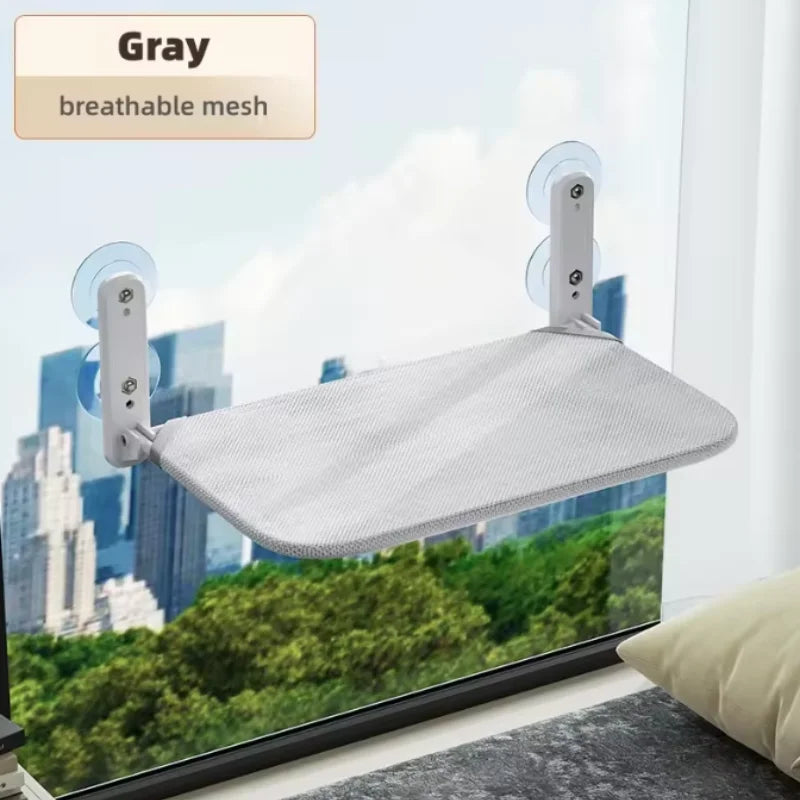 Hamac pour Chat Fenêtre à Ventouses, Assise en Maille Respirante, Pliable, vue 8