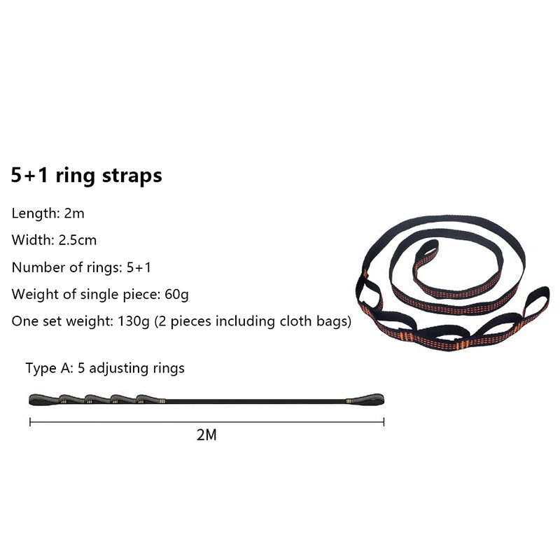Sangles de Hamac Légères 2 m à 5+1 Boucles, Paire de 2,5 cm de Large, vue 6