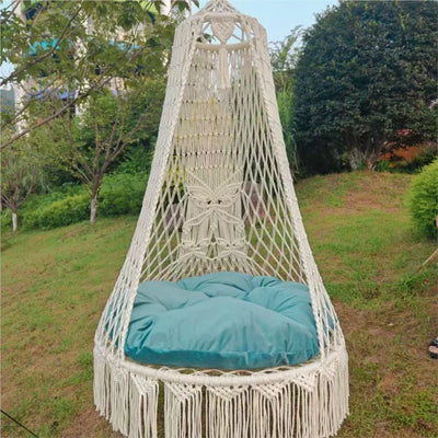 Chaise Hamac Suspendue Macramé de Coton Cocon, avec ou sans Coussin