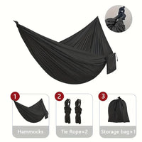 Hamac de Camping en Polyester avec 2 Cordes et Sac de Rangement, 210 x 140 cm, 4 Coloris, vue 8