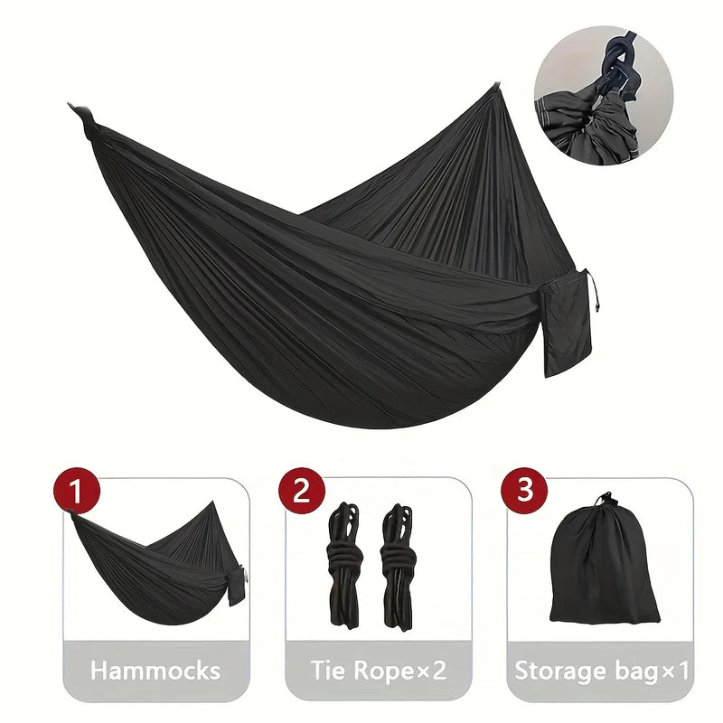 Hamac de Camping en Polyester avec 2 Cordes et Sac de Rangement, 210 x 140 cm, 4 Coloris, vue 8