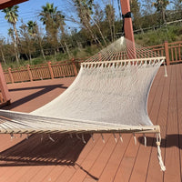Hamac Double à Barres en Filet de Coton, 200 x 150 cm
