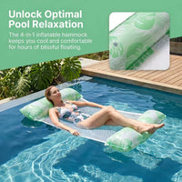 Hamac Gonflable de Piscine 4 en 1 en PVC, Motif Feuilles de Monstera, 127 x 70 cm, avec Pompe, vue 4