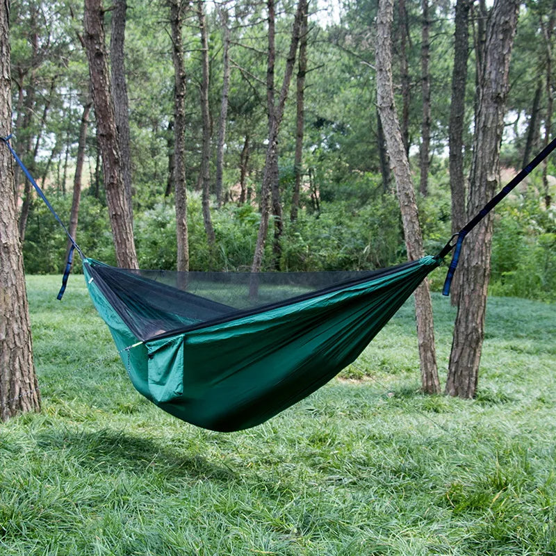 Hamac de Camping avec Moustiquaire et Bâche en Nylon Parachute, 290 x 140 cm, 1 Place, vue 4