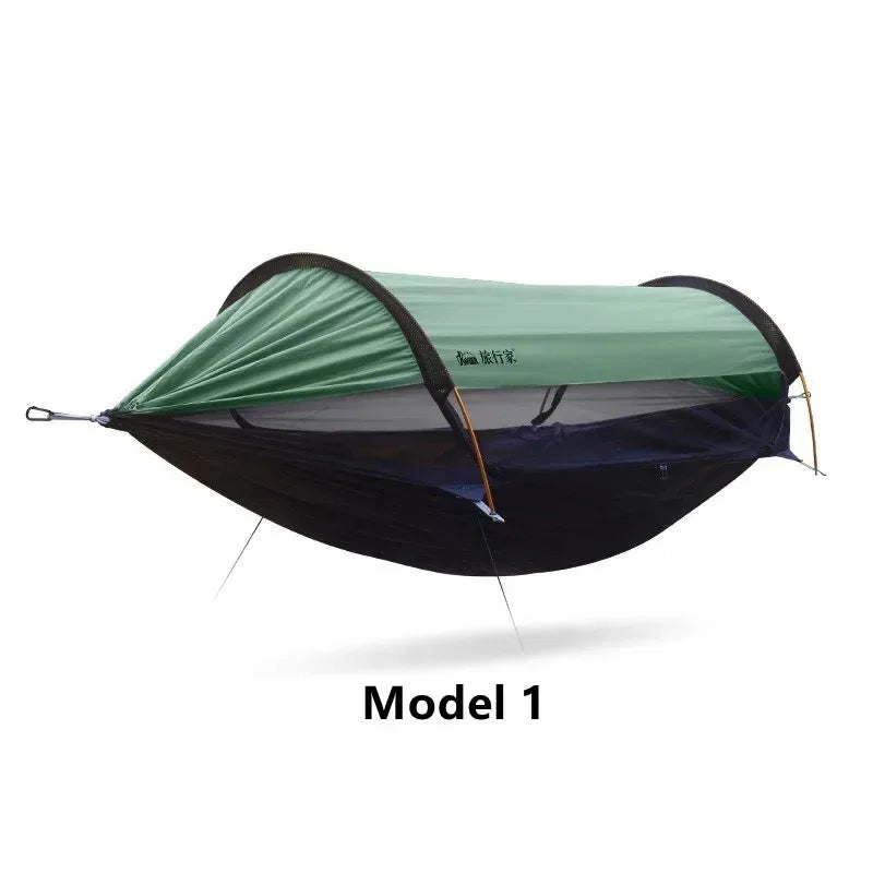 Hamac de camping avec moustiquaire tunnel et toit amovible, 270 x 140 cm, vue 11