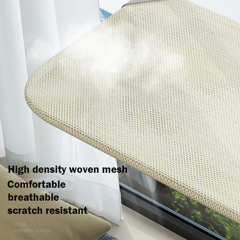 Hamac pour Chat Fenêtre Pliable à Ventouses, Tissu Respirant, Gris ou Beige, 45 x 30 cm, vue 3