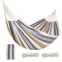 Hamac 1 Place en Toile Rayée pour Jardin et Camping, 260 x 80 ou 260 x 100 cm, vue 9