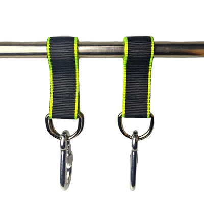 Sangles Courtes pour Hamac et Balançoire, 26 cm, Anneaux en D et 2 Mousquetons Vissants